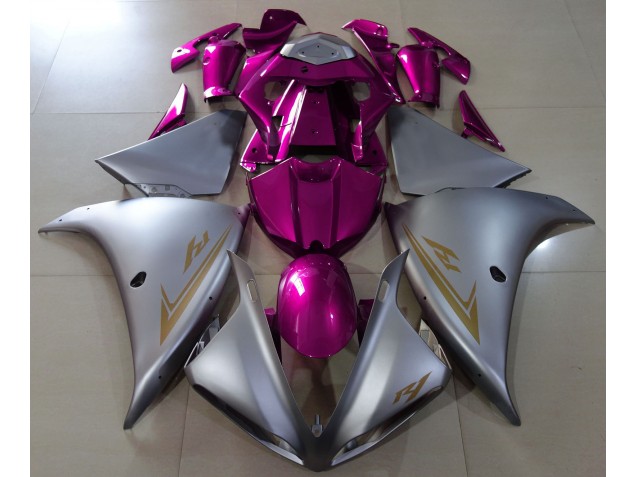 2009-2011 Argent Mat & Rose Yamaha R1 Carénage Moto 2009-2011 Argent Mat & Rose Yamaha R1 Carénage Moto