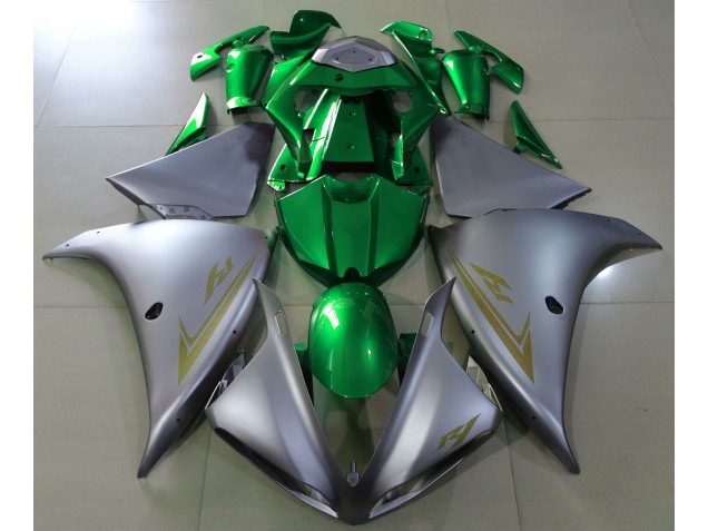 2009-2011 Argent Mat & Vert Yamaha R1 Carénage Moto 2009-2011 Argent Mat & Vert Yamaha R1 Carénage Moto