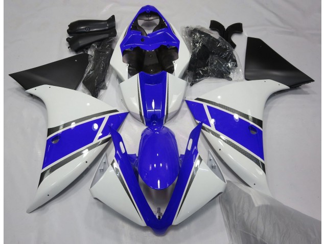 2009-2011 Blanc Brillant & Bleu Yamaha R1 Carénage Moto 2009-2011 Blanc Brillant & Bleu Yamaha R1 Carénage Moto