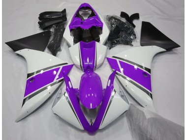 2009-2011 Blanc Brillant & Violet Yamaha R1 Carénage Moto