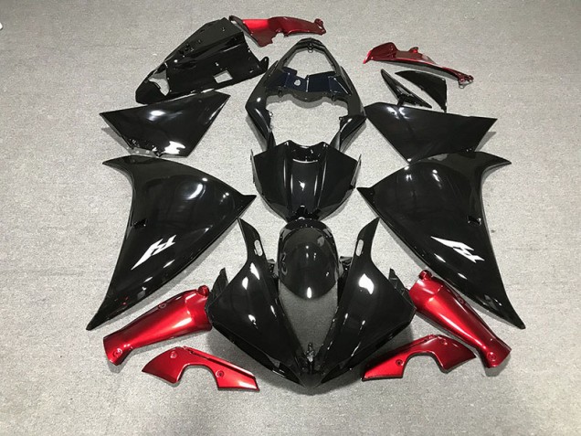 2009-2011 Noir Brillant & Rouge Yamaha R1 Carénage Moto 2009-2011 Noir Brillant & Rouge Yamaha R1 Carénage Moto