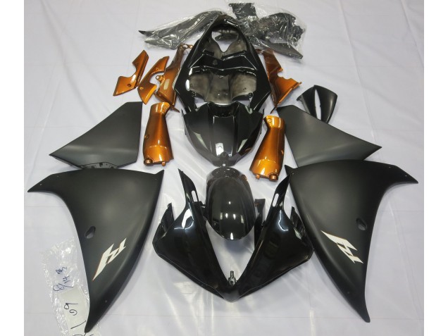 2009-2011 Noir Mat & Orange Yamaha R1 Carénage Moto 2009-2011 Noir Mat & Orange Yamaha R1 Carénage Moto