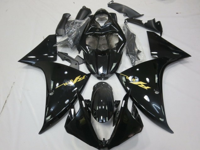 2009-2011 Or Noir Brillant Yamaha R1 Carénage Moto 2009-2011 Or Noir Brillant Yamaha R1 Carénage Moto