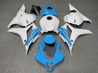 2009-2012 Bande Latérale Bleu Clair & Blanche Honda CBR600RR Carénage Moto