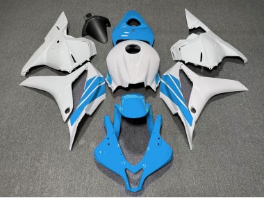 2009-2012 Bande Latérale Bleu Clair & Blanche Honda CBR600RR Carénage Moto