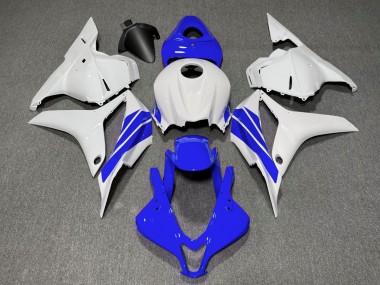 2009-2012 Bande Latérale Bleu Foncé & Blanche Honda CBR600RR Carénage Moto