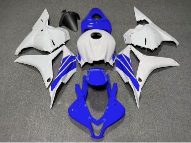 2009-2012 Bande Latérale Bleu Foncé & Blanche Honda CBR600RR Carénage Moto