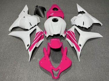 2009-2012 Bande Latérale Rose & Blanche Honda CBR600RR Carénage Moto