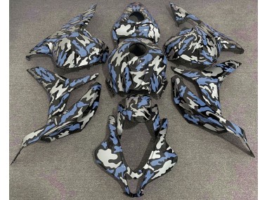 2009-2012 Bleu & Argent Camo Honda CBR600RR Carénage Moto