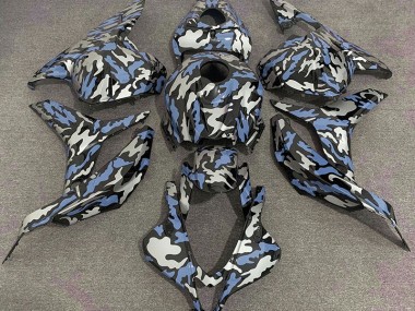2009-2012 Bleu & Argent Camo Honda CBR600RR Carénage Moto