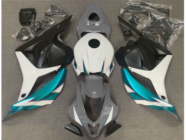 2009-2012 Gris Brillant Blanc & Bleu Clair Honda CBR600RR Carénage Moto
