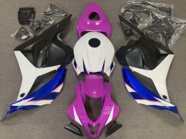2009-2012 Rose Brillant Blanc & Bleu Honda CBR600RR Carénage Moto