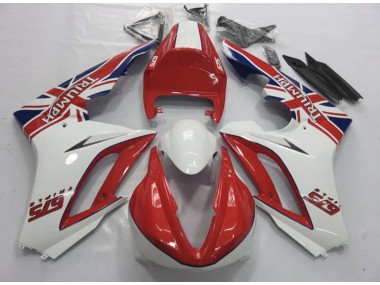 2009-2012 Rouge & Blanc Triumph Daytona 675 Carénage Moto