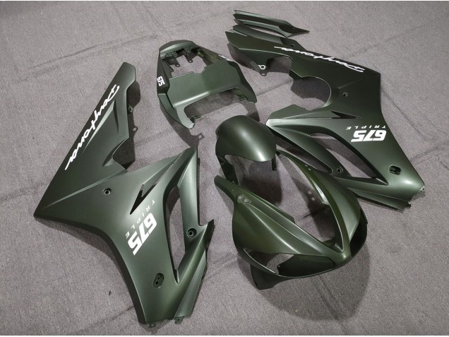 2009-2012 Vert Mat Blanc Triumph Daytona 675 Carénage Moto