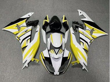 2009-2012 Zag Jaune Blanc & Noir Kawasaki ZX6R Carénage Moto