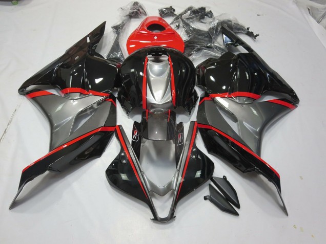 2009-2012 Épingle Rouge Noir & Gris Honda CBR600RR Carénage Moto 2009-2012 Épingle Rouge Noir & Gris Honda CBR600RR Carénage Moto