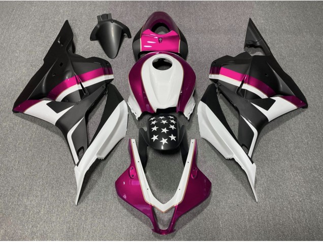 2009-2012 Étoile Noire Mate & Rose Honda CBR600RR Carénage Moto 2009-2012 Étoile Noire Mate & Rose Honda CBR600RR Carénage Moto