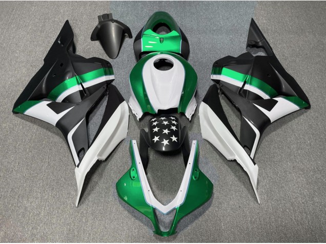 2009-2012 Étoile Noire Mate & Verte Honda CBR600RR Carénage Moto 2009-2012 Étoile Noire Mate & Verte Honda CBR600RR Carénage Moto