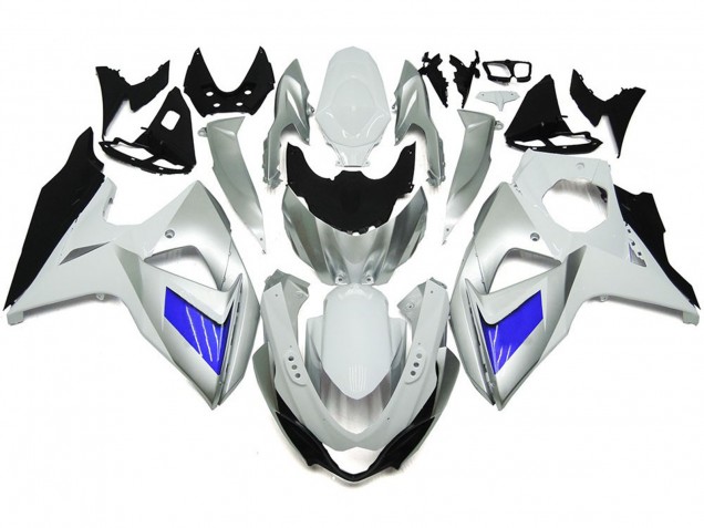 2009-2016 Argent & Blanc Personnalisés Avec Noir Suzuki GSXR 1000 Carénage Moto 2009-2016 Argent & Blanc Personnalisés Avec Noir Suzuki GSXR 1000 Carénage Moto