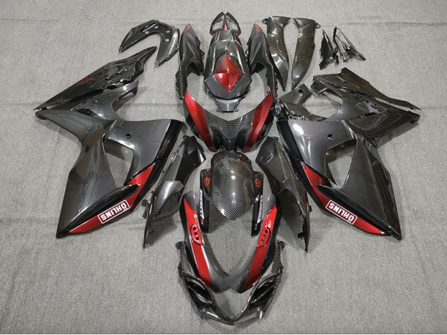 2009-2016 Fibre De Carbone Rouge Suzuki GSXR 1000 Carénage Moto