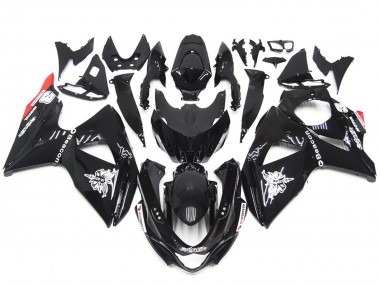 2009-2016 Style Rouge Noir Brillant Uni Suzuki GSXR 1000 Carénage Moto