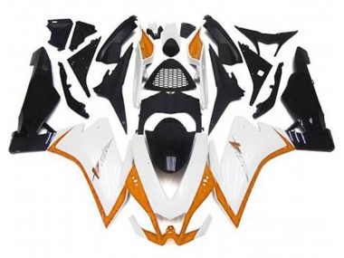 2010-2015 Blanc Brillant & Orange Aprilia RSV4 1000 Carénage Moto