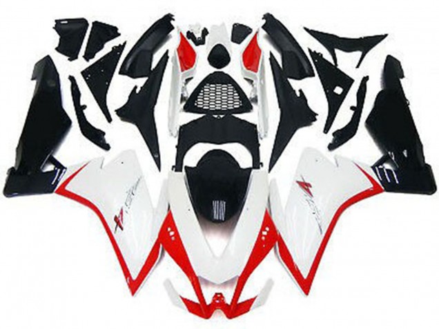 2010-2015 Blanc Brillant & Rouge Aprilia RSV4 1000 Carénage Moto 2010-2015 Blanc Brillant & Rouge Aprilia RSV4 1000 Carénage Moto