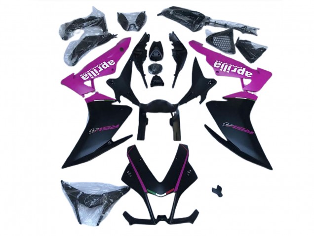 2010-2015 Noir Mat & Rose Aprilia RSV4 1000 Carénage Moto