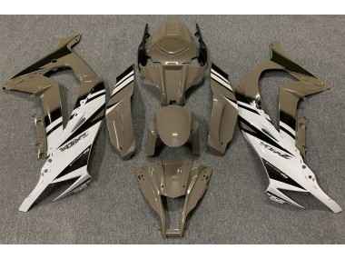 2011-2015 Brun Brillant & Blanc Kawasaki ZX10R Carénage Moto