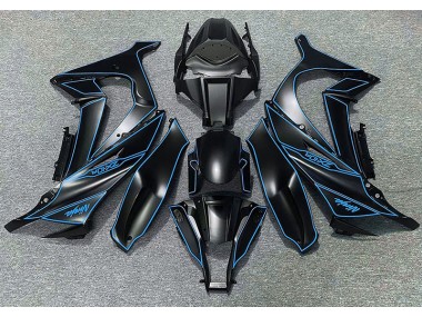 2011-2015 Doublure Noire Mate & Bleue Kawasaki ZX10R Carénage Moto