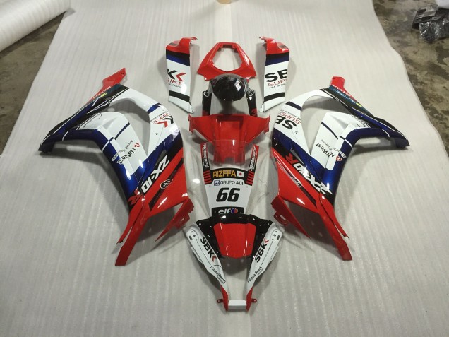 2011-2015 Rouge Bleu & Blanc Course Kawasaki ZX10R Carénage Moto