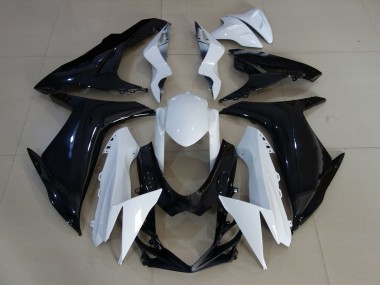 2011-2024 Blanc Brillant & Noir Suzuki GSXR 600-750 Carénage Moto