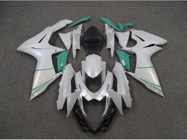2011-2024 Blanc Nacré & Bleu T Suzuki GSXR 600-750 Carénage Moto