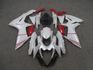 2011-2024 Blanc Nacré & Rouge Suzuki GSXR 600-750 Carénage Moto