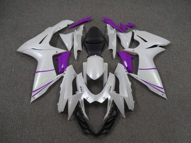 2011-2024 Blanc Nacré & Violet Suzuki GSXR 600-750 Carénage Moto