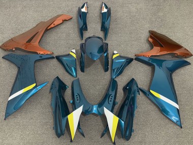 2011-2024 Bleu Clair Brillant & Orange Suzuki GSXR 600-750 Carénage Moto
