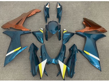 2011-2024 Bleu Clair Brillant & Orange Suzuki GSXR 600-750 Carénage Moto