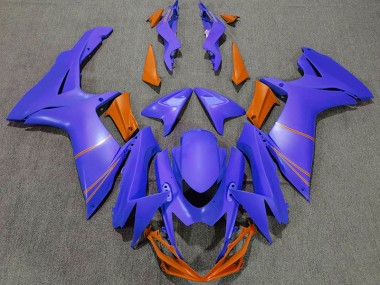 2011-2024 Bleu Océan Mat & Orange Suzuki GSXR 600-750 Carénage Moto