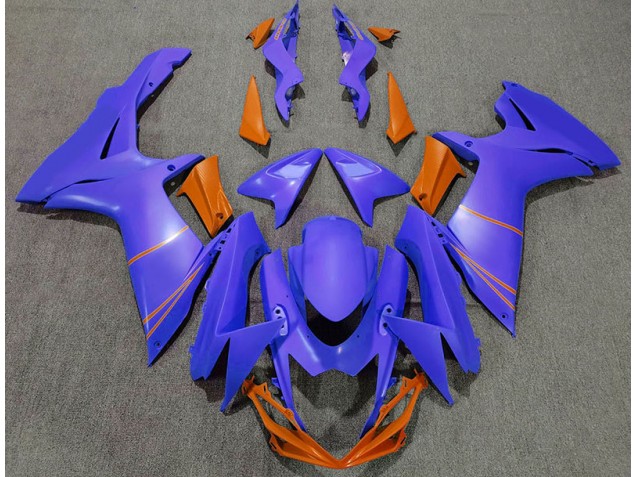 2011-2024 Bleu Océan Mat & Orange Suzuki GSXR 600-750 Carénage Moto