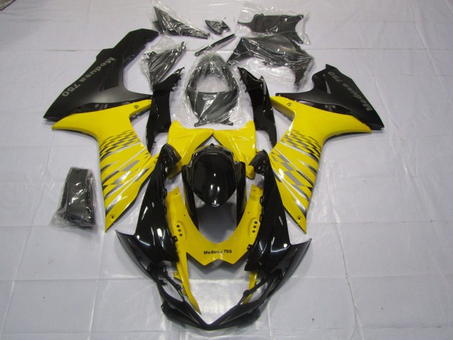 2011-2024 Jaune Noir Mat Suzuki GSXR 600-750 Carénage Moto 2011-2024 Jaune Noir Mat Suzuki GSXR 600-750 Carénage Moto