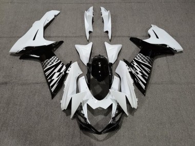 2011-2024 Noir Blanc & Argent Suzuki GSXR 600-750 Carénage Moto