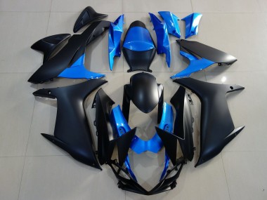 2011-2024 Noir Mat & Bleu Vif Suzuki GSXR 600-750 Carénage Moto
