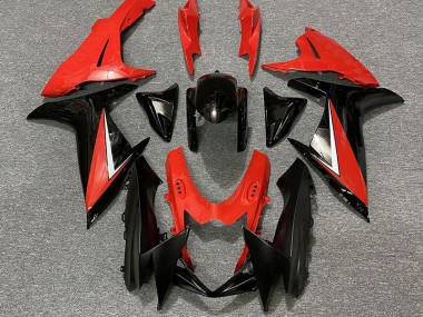 2011-2024 Rouge Brillant & Noir Suzuki GSXR 600-750 Carénage Moto