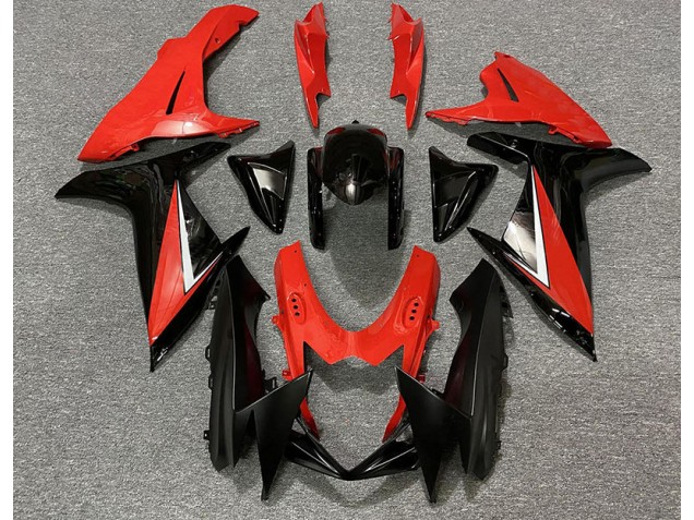 2011-2024 Rouge Brillant & Noir Suzuki GSXR 600-750 Carénage Moto 2011-2024 Rouge Brillant & Noir Suzuki GSXR 600-750 Carénage Moto