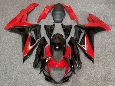 2011-2024 Rouge Profond & Noir Brillant Suzuki GSXR 600-750 Carénage Moto