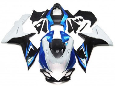 2011-2024 Style Bleu Clair & Blanc Brillant Avec Noir Suzuki GSXR 600-750 Carénage Moto