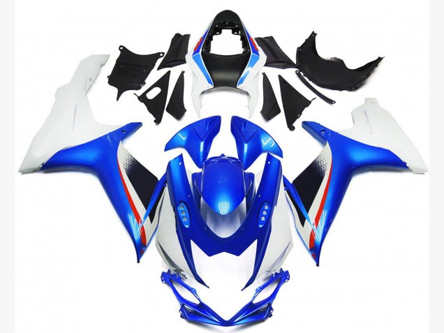 2011-2024 Style Bleu Profond & Blanc Brillant Suzuki GSXR 600-750 Carénage Moto 2011-2024 Style Bleu Profond & Blanc Brillant Suzuki GSXR 600-750 Carénage Moto