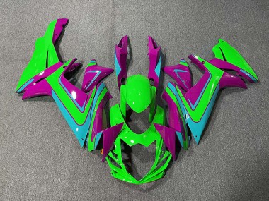 2011-2024 Vert Bleu Clair & Magenta Suzuki GSXR 600-750 Carénage Moto