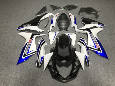 2011-2024 Écriture Bleue En Noir & Blanc Suzuki GSXR 600-750 Carénage Moto
