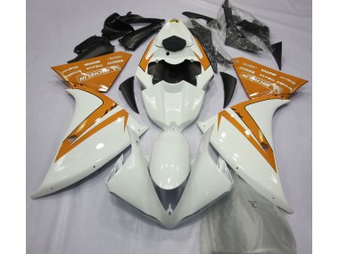 2012-2014 Blanc Brillant & Orange Yamaha R1 Carénage Moto
